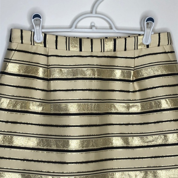 J Crew Gold, Cream and Black Mini Skirt - size 6 - Picture 2 of 9